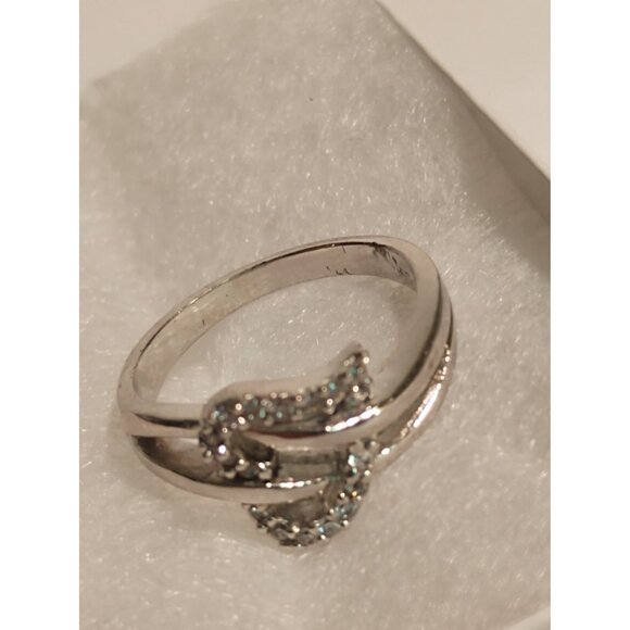 Sterling Silver 925 Women's Size 6 Ring Heart design with Cubic Zirconia  NEW - Picture 6 of 10